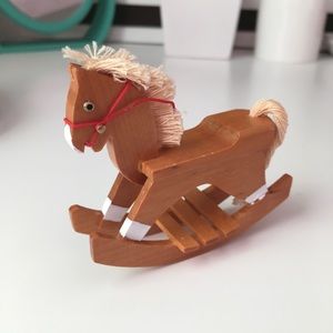 Miniature wooden rocking horse